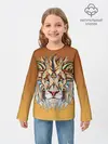Детский лонгслив / Стилизованный арт ЛЕВ морда