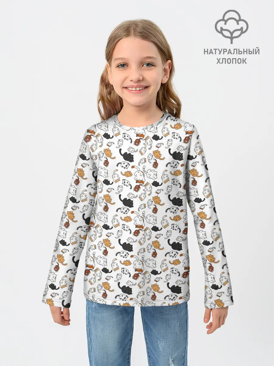 Детский лонгслив / Котики
