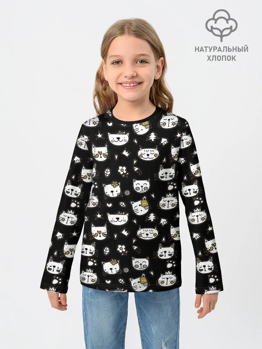 Детский лонгслив / Котики