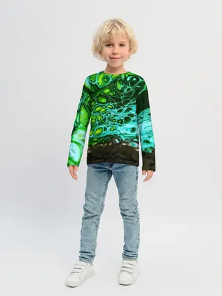 Детский лонгслив / Кислотные разводы краски