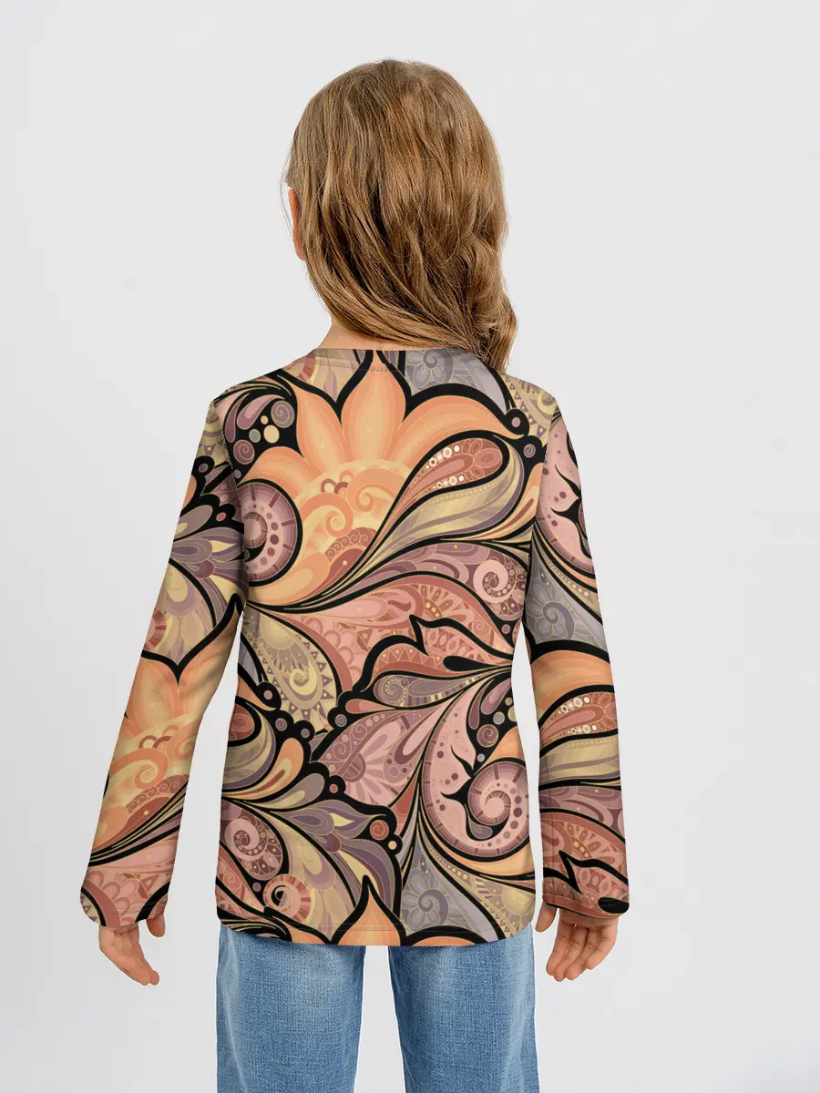 Детский лонгслив / дудл узоры