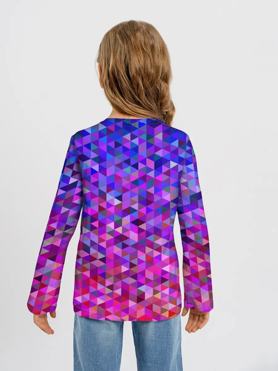 Детский лонгслив / Треугольники мозаика пиксели