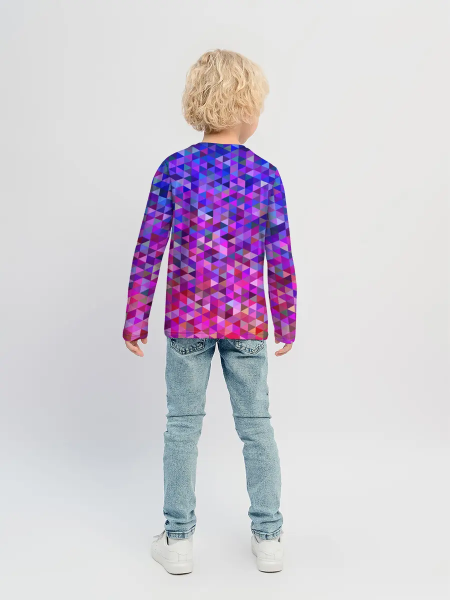 Детский лонгслив / Треугольники мозаика пиксели