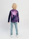 Детский лонгслив / Бабочка кот силуэт фиолетовый
