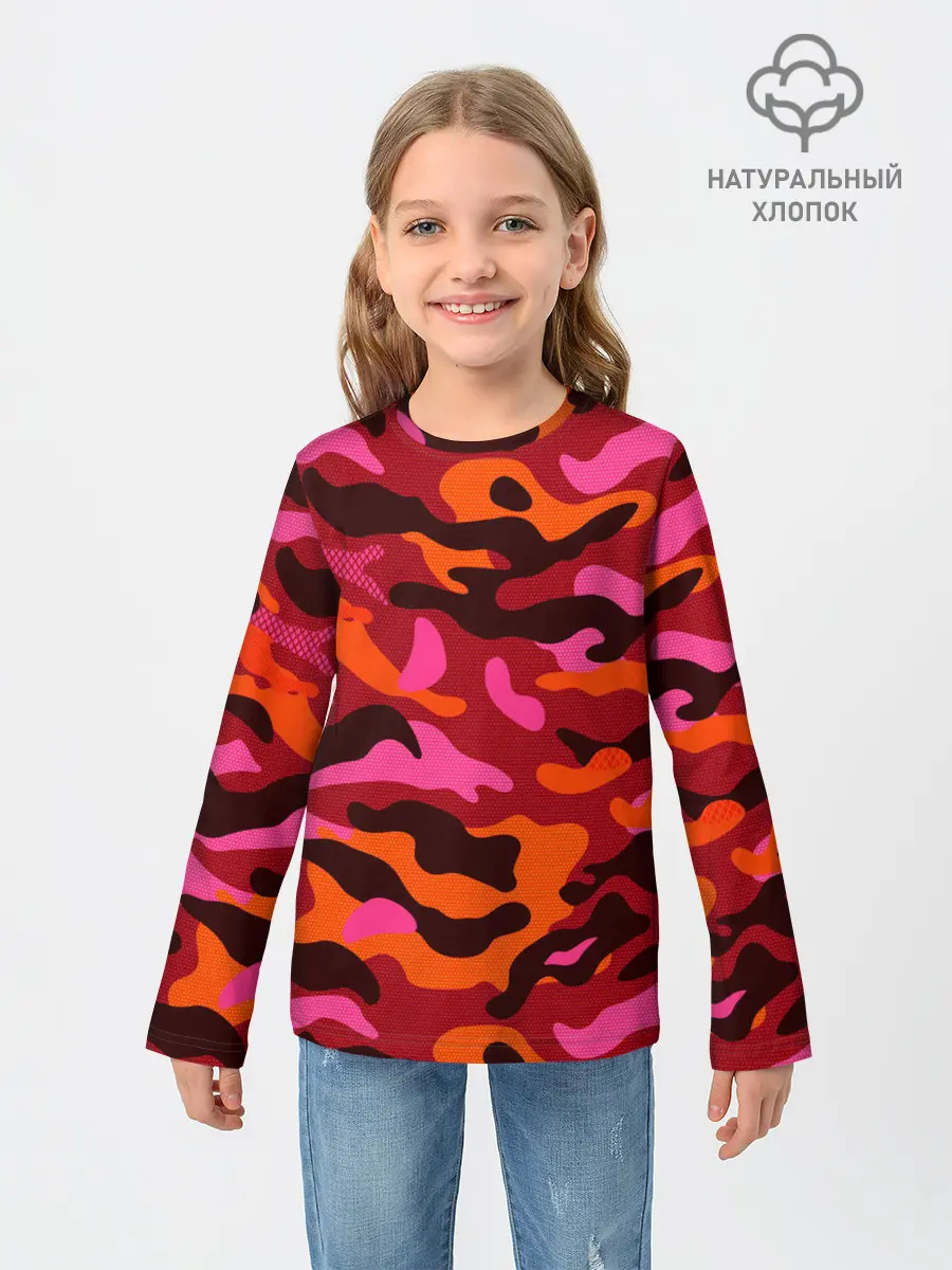 Детский лонгслив / CAMOUFLAGE RED