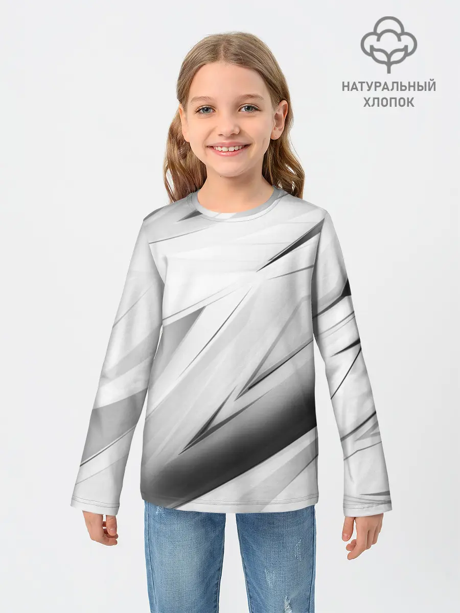 Детский лонгслив / GEOMETRY STRIPES WHITE