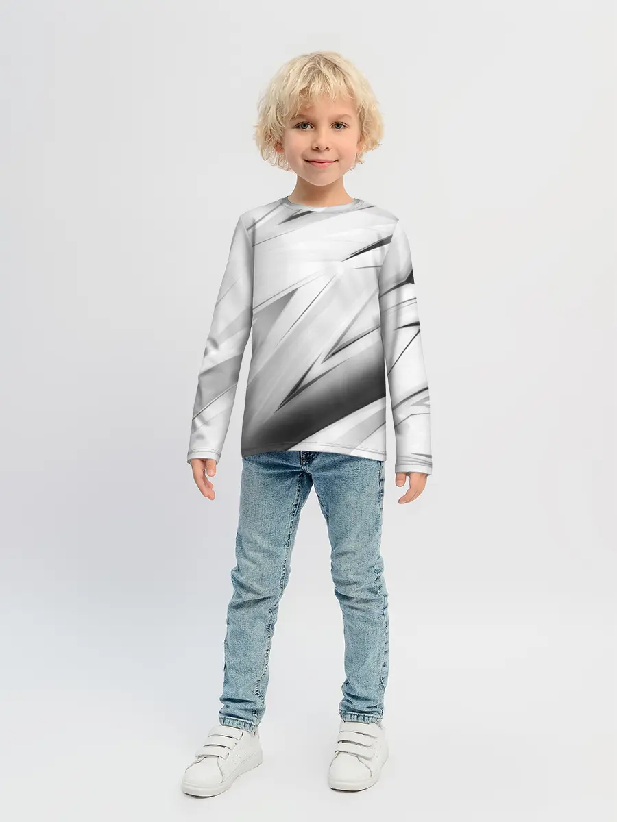 Детский лонгслив / GEOMETRY STRIPES WHITE