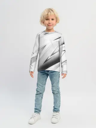 Детский лонгслив / GEOMETRY STRIPES WHITE