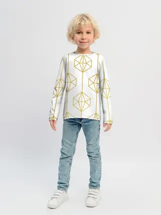 Детский лонгслив / Геометрический орнамент золото