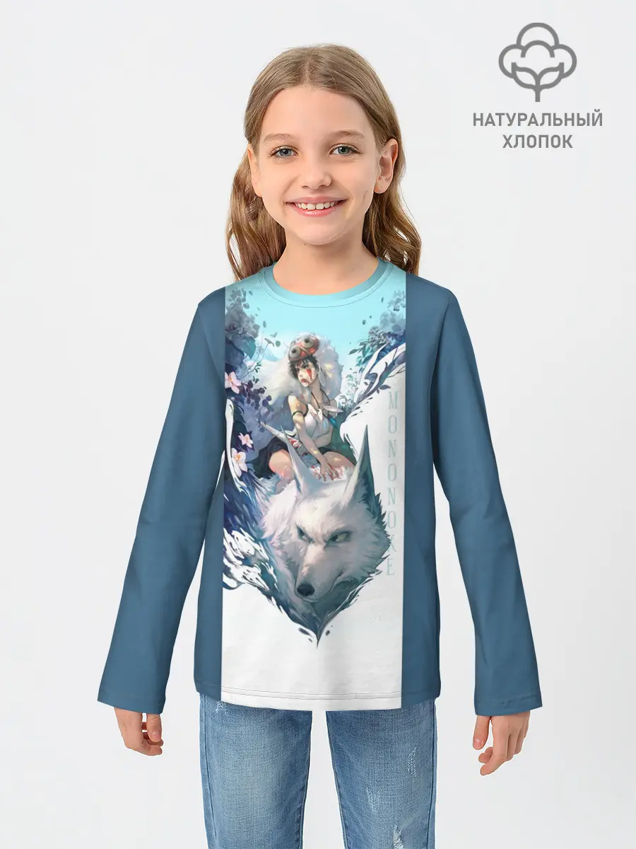 Детский лонгслив / Mononoke голубое небо