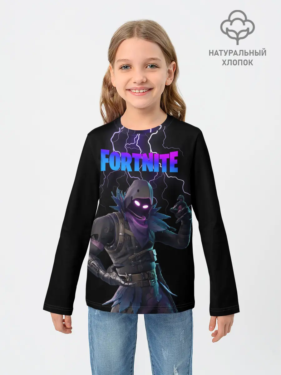 Детский лонгслив / Raven Fortnite