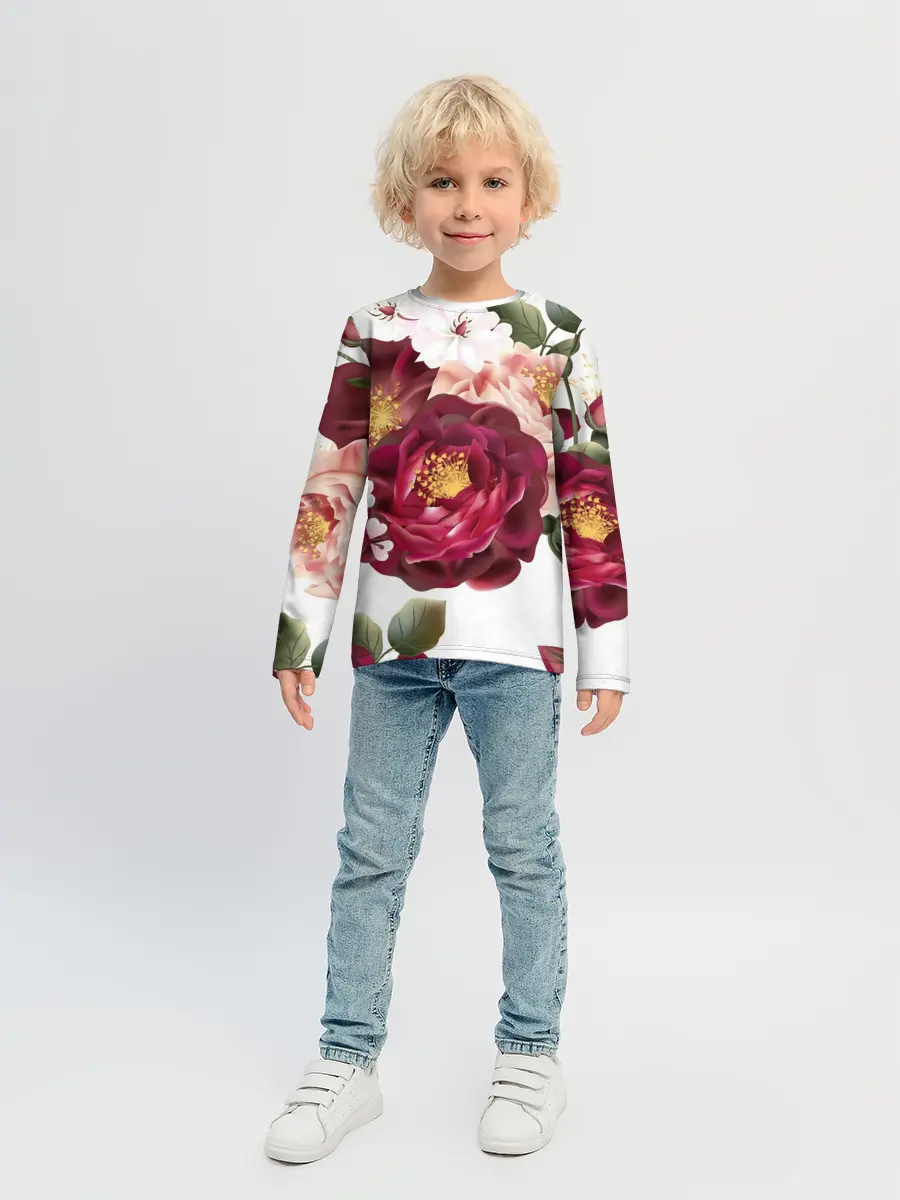 Детский лонгслив / Розы