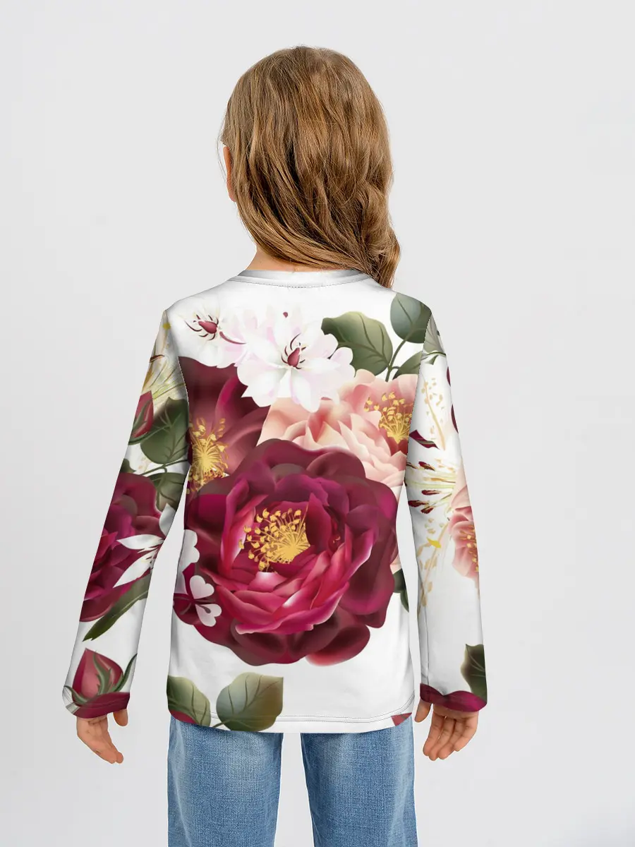 Детский лонгслив / Розы