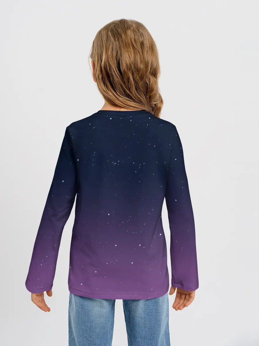 Детский лонгслив / Тихиро летает с драконом в ночном небе