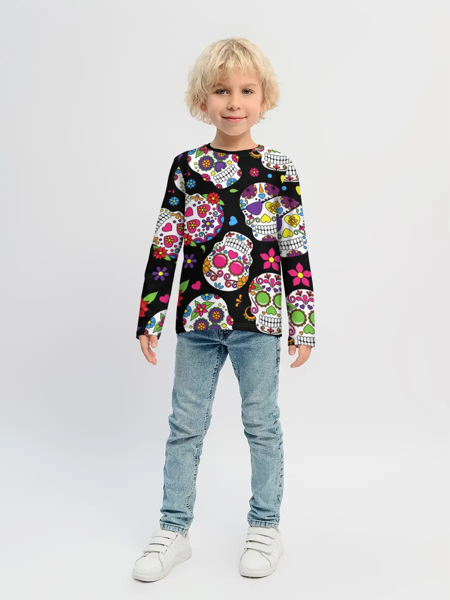 Детский лонгслив / Шальные черепа