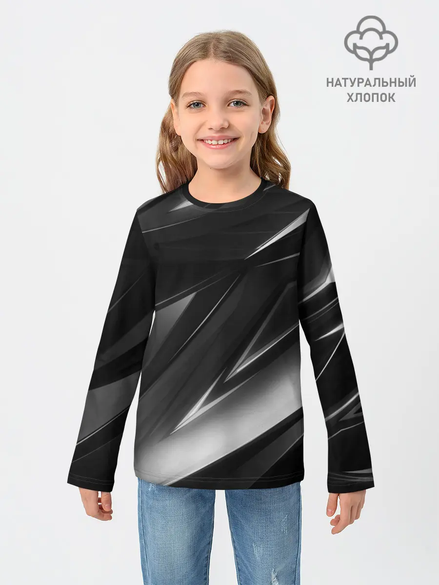 Детский лонгслив / GEOMETRY STRIPES BLACK & WHITE