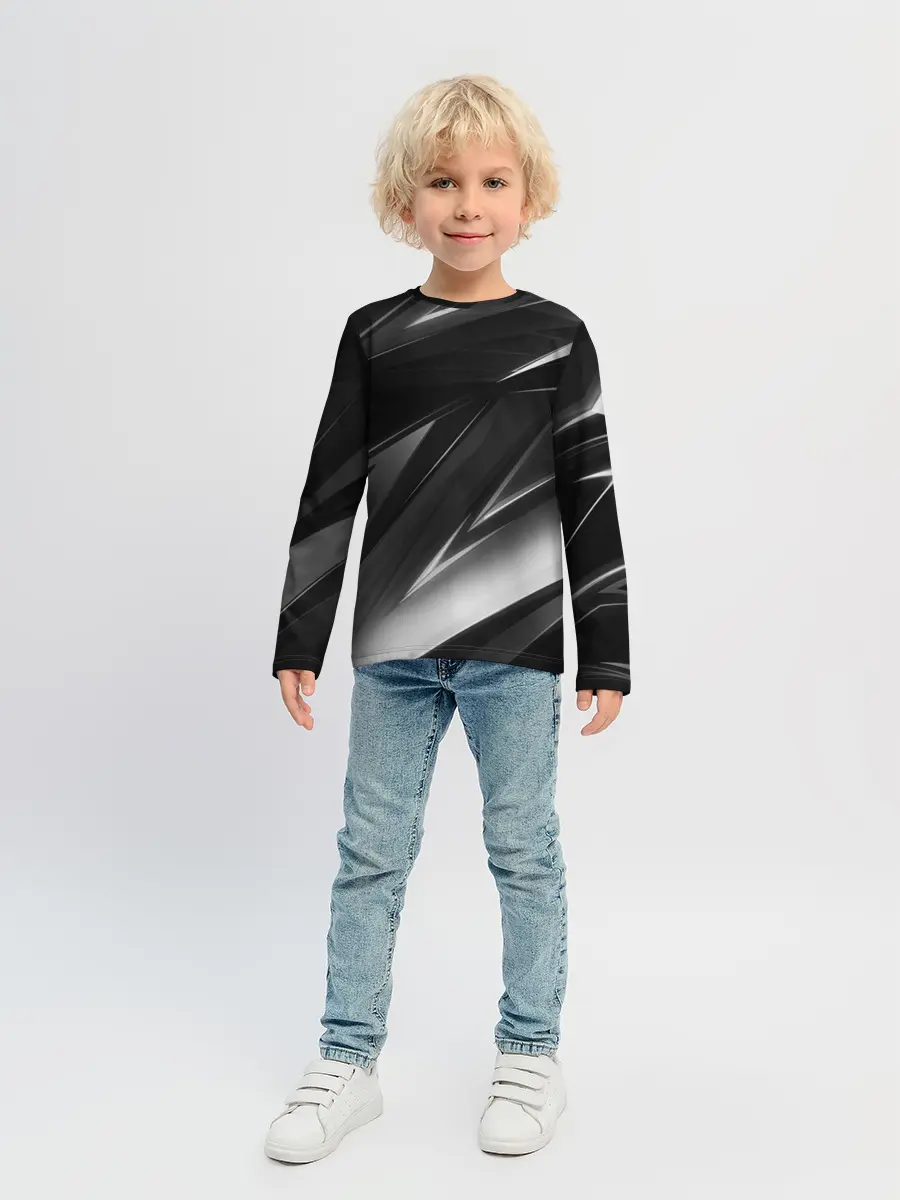 Детский лонгслив / GEOMETRY STRIPES BLACK & WHITE