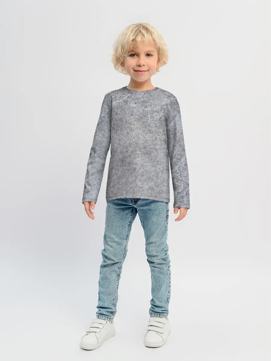 Детский лонгслив / Серый бетон