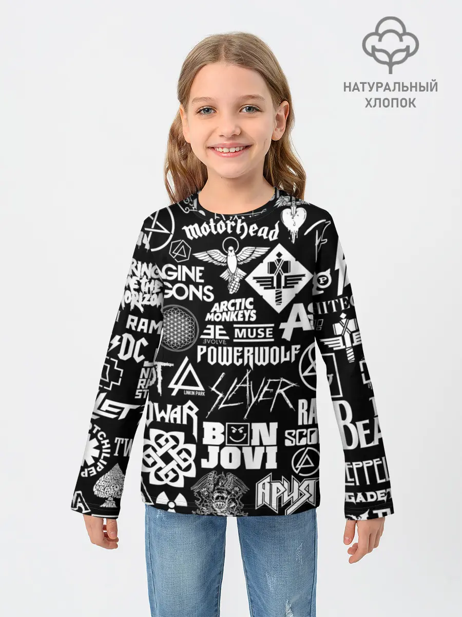 Детский лонгслив / ЛОГОТИПЫ РОК ГРУПП