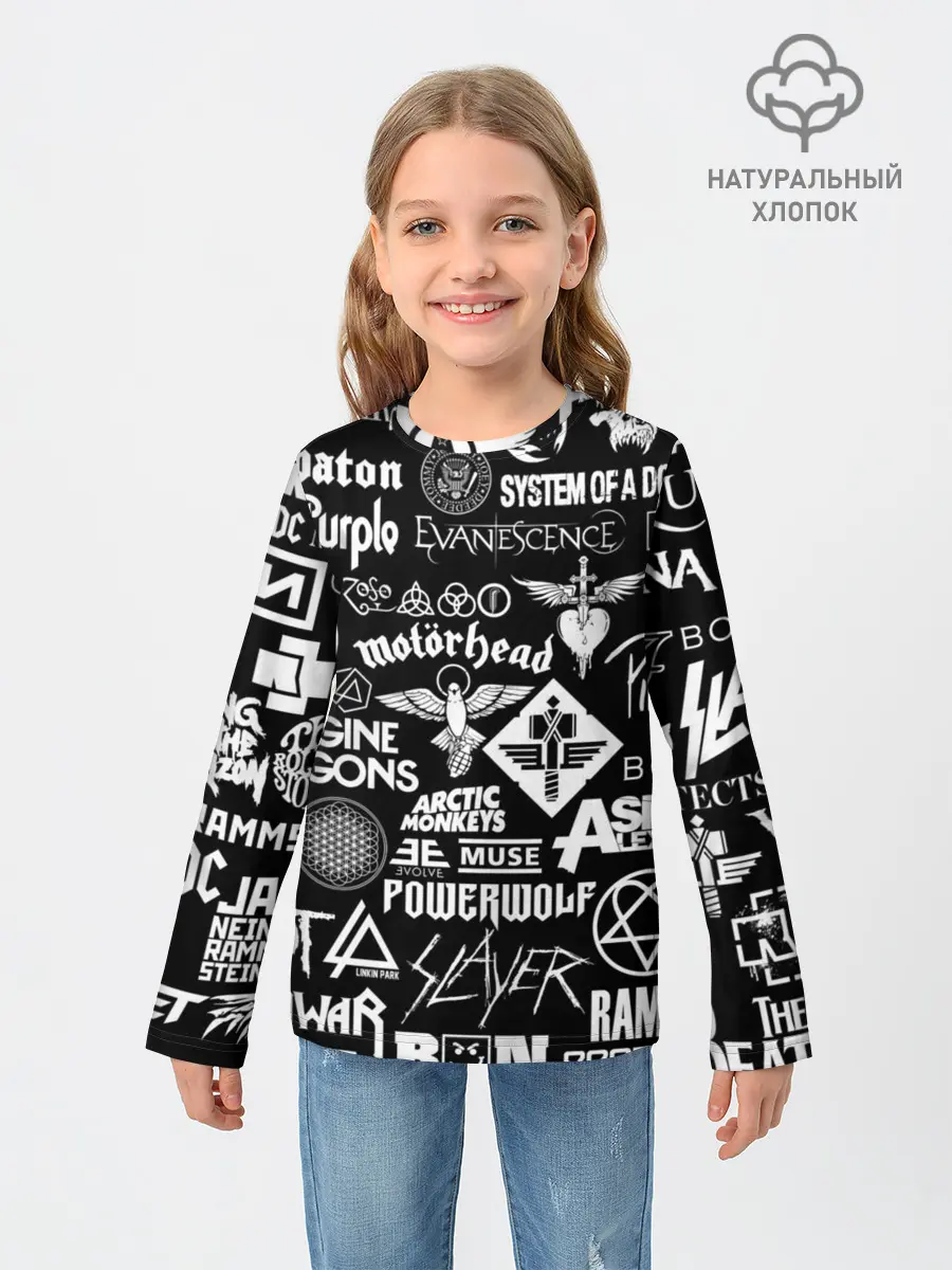 Детский лонгслив / ЛОГОТИПЫ РОК ГРУПП