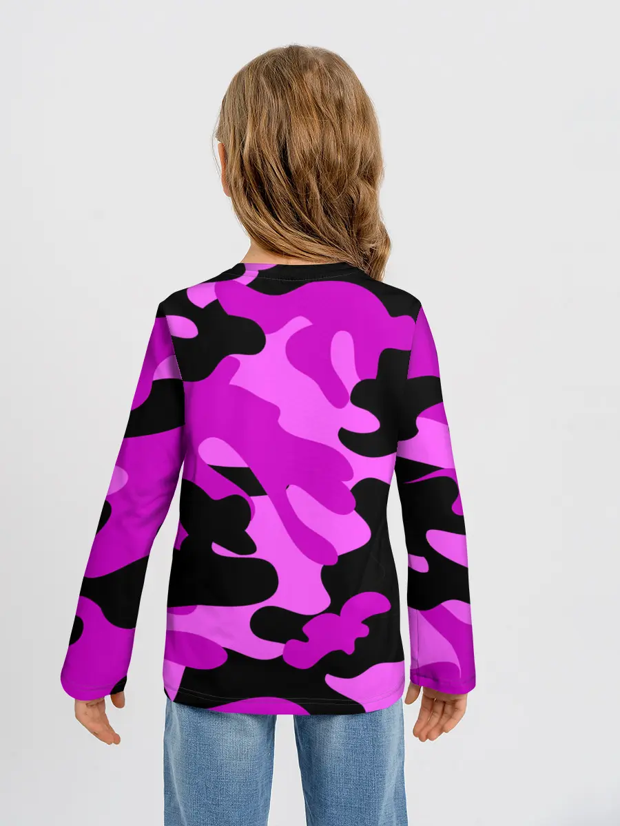 Детский лонгслив / Цветной камуфляж