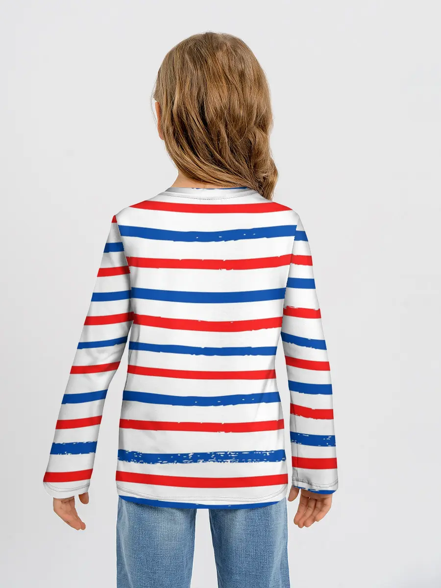 Детский лонгслив / Морская полоска
