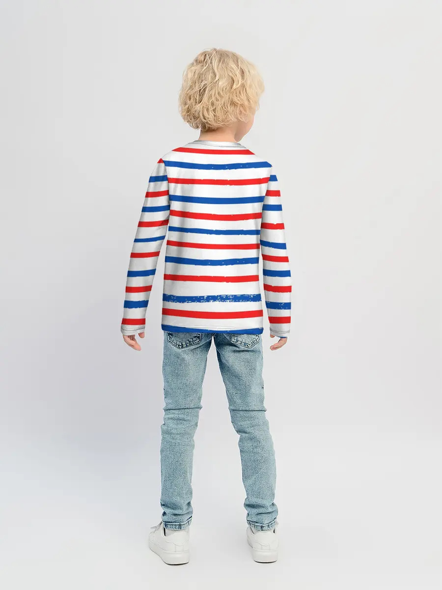 Детский лонгслив / Морская полоска