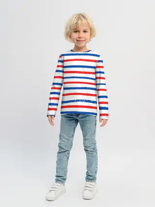 Детский лонгслив / Морская полоска