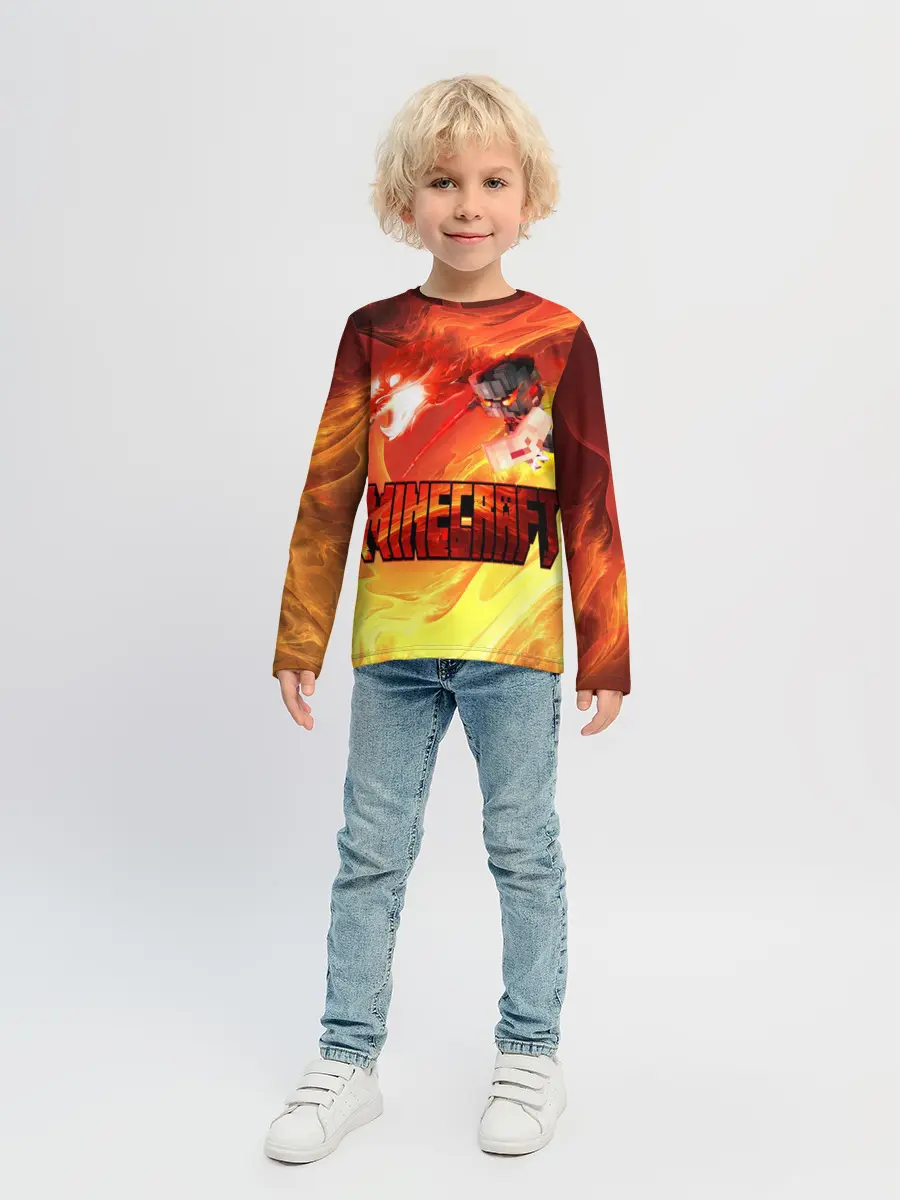 Детский лонгслив / MINECRAFT | ЛАВА