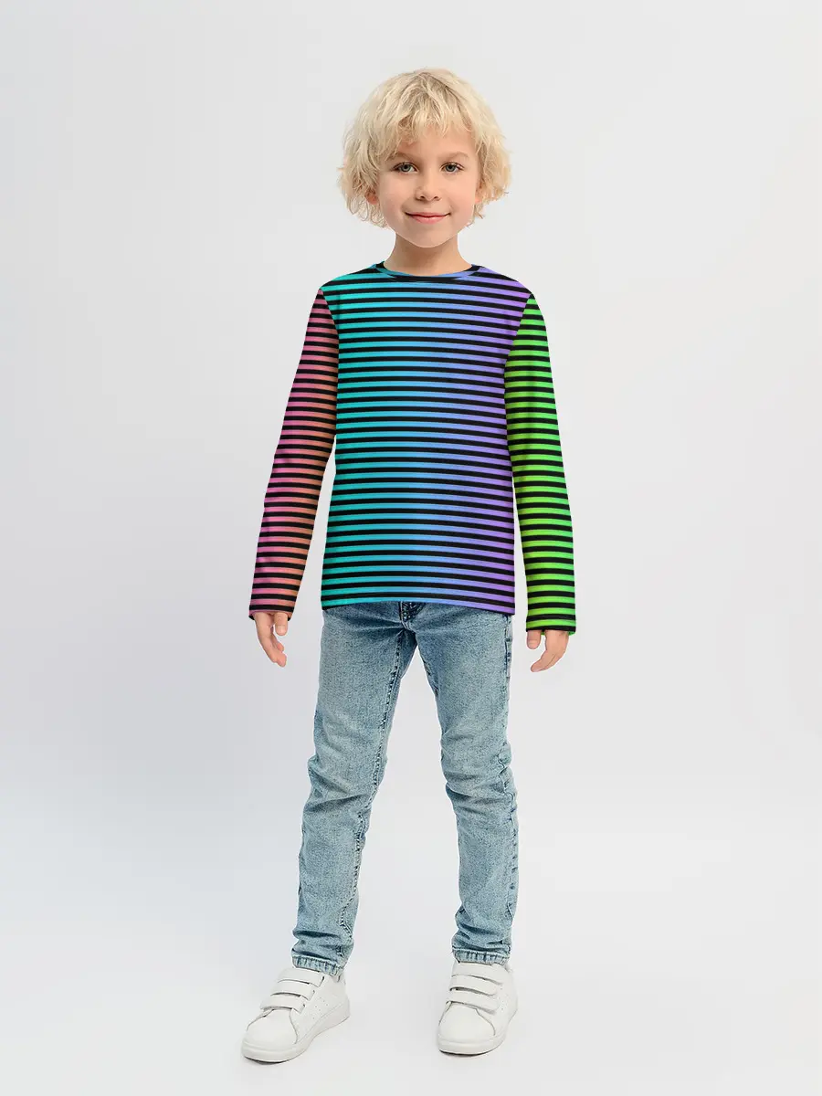 Детский лонгслив / В ЦВЕТНУЮ ПОЛОСКУ