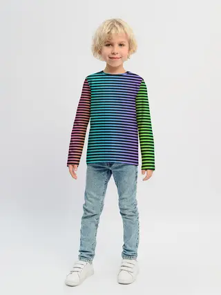 Детский лонгслив / В ЦВЕТНУЮ ПОЛОСКУ