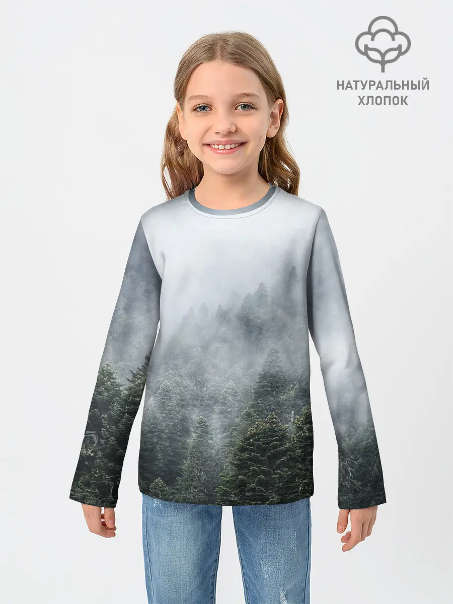 Детский лонгслив / Туманный лес