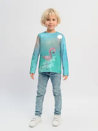 Детский лонгслив / Фламинго