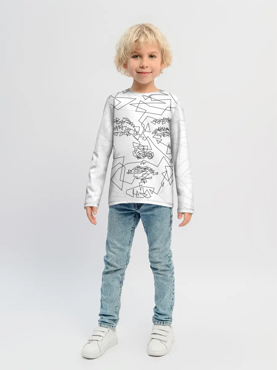 Детский лонгслив / Геометрическое лицо