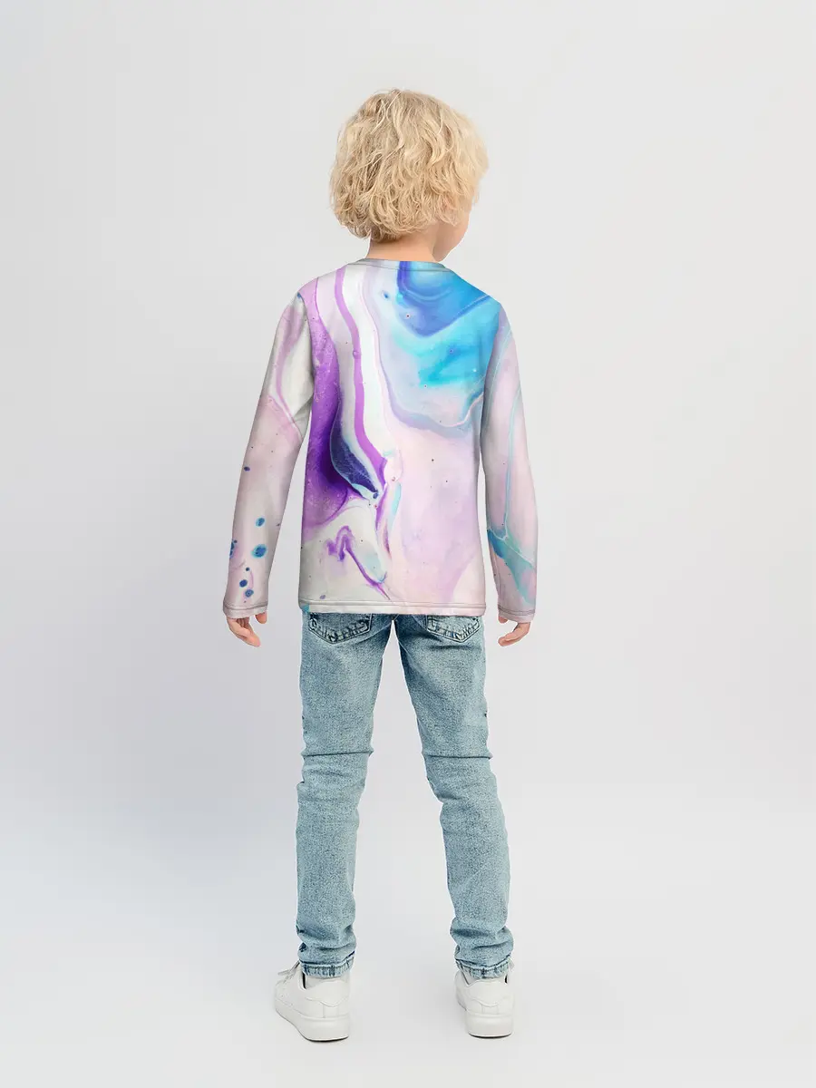 Детский лонгслив / Акварельные разводы