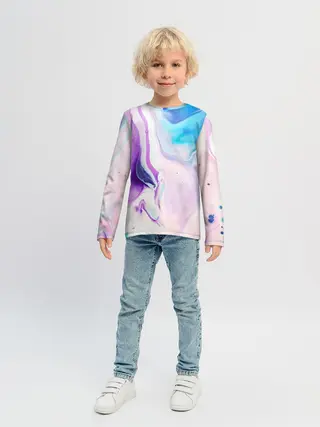 Детский лонгслив / Акварельные разводы