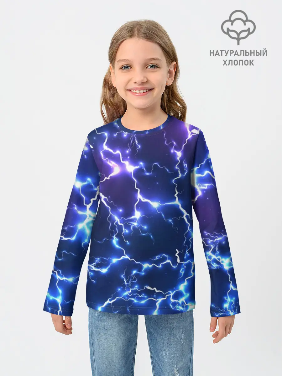 Детский лонгслив / Молнии | Flash