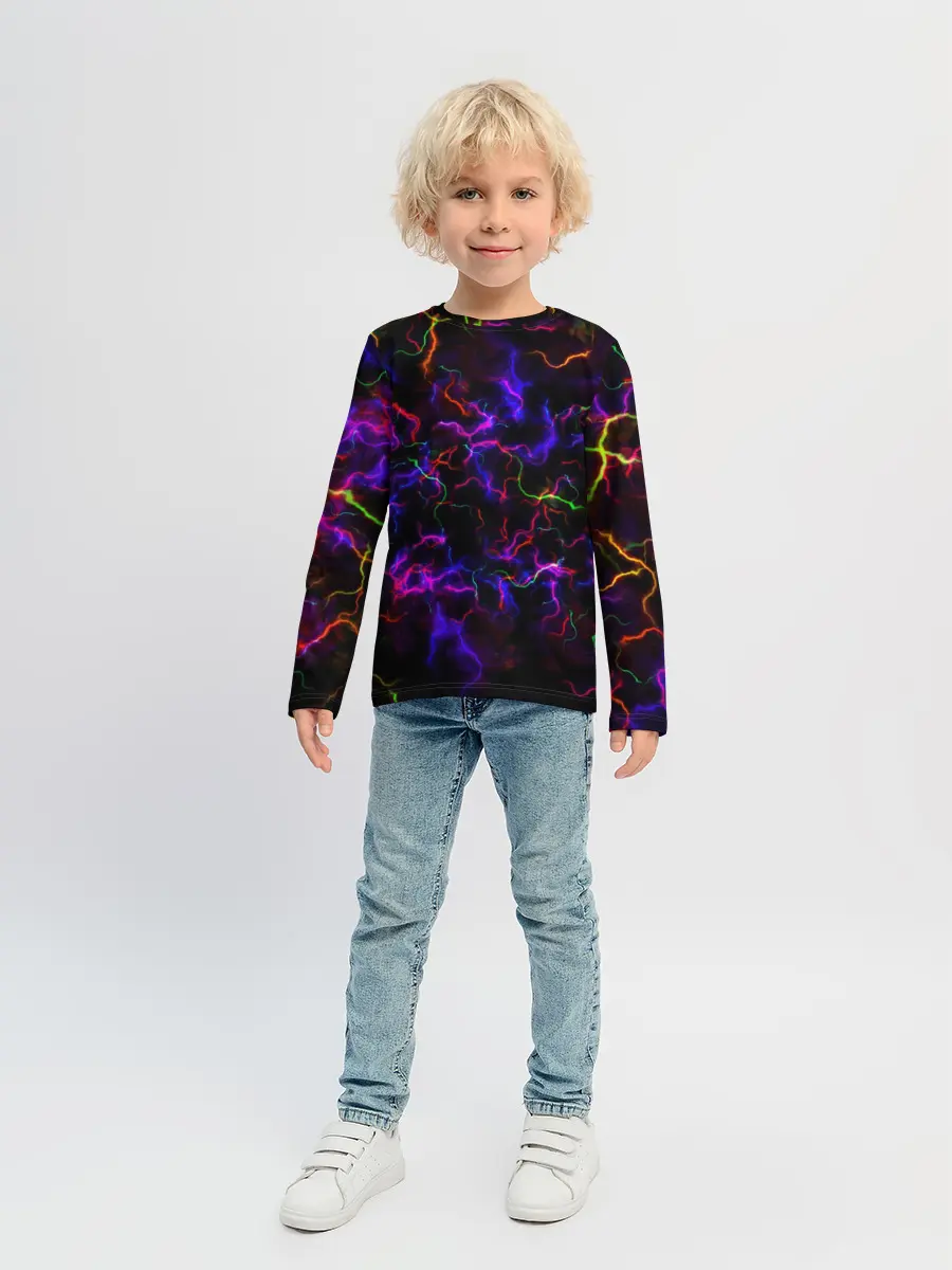Детский лонгслив / Ночное Грозовое Небо
