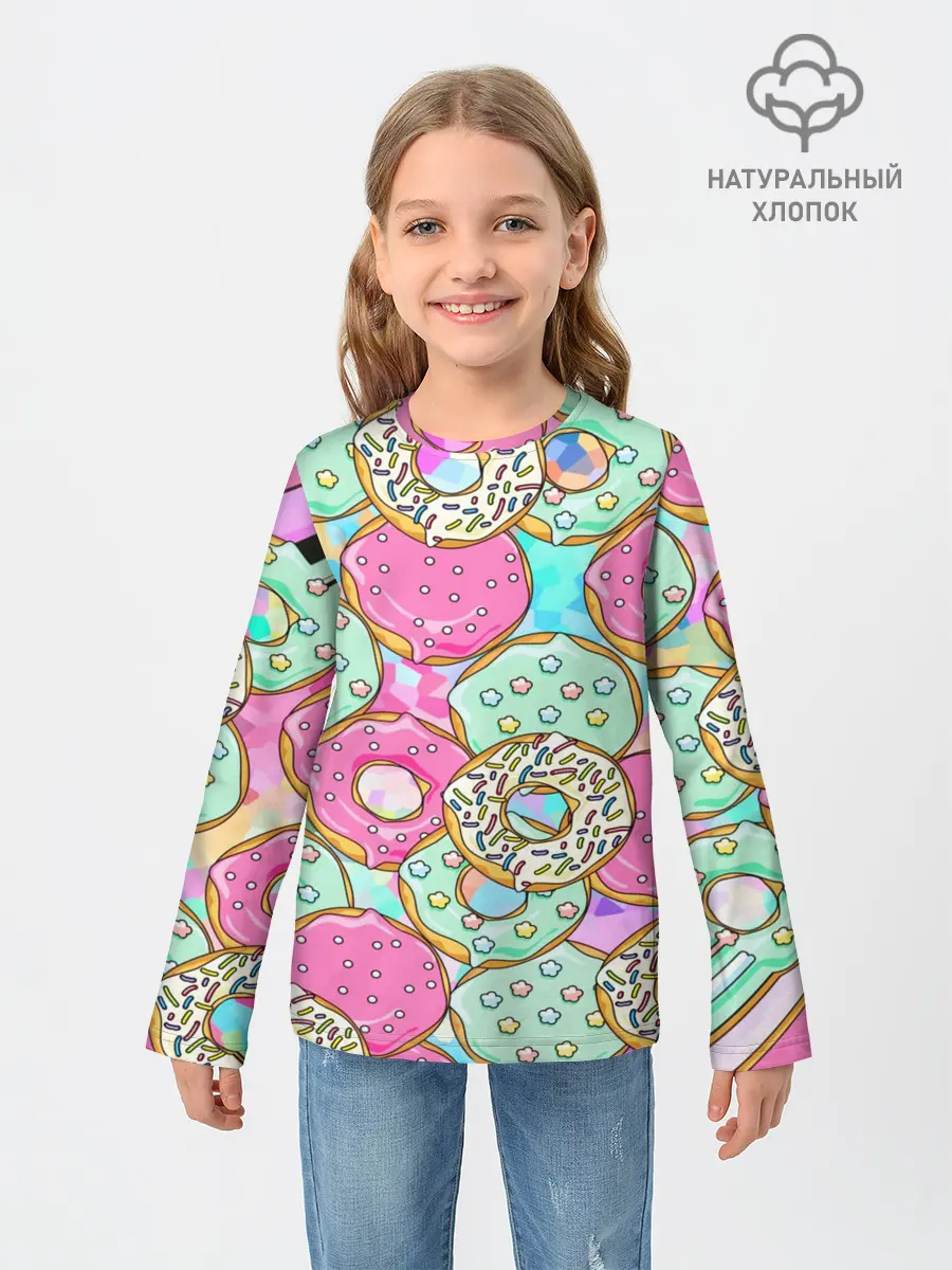 Детский лонгслив / Пончики