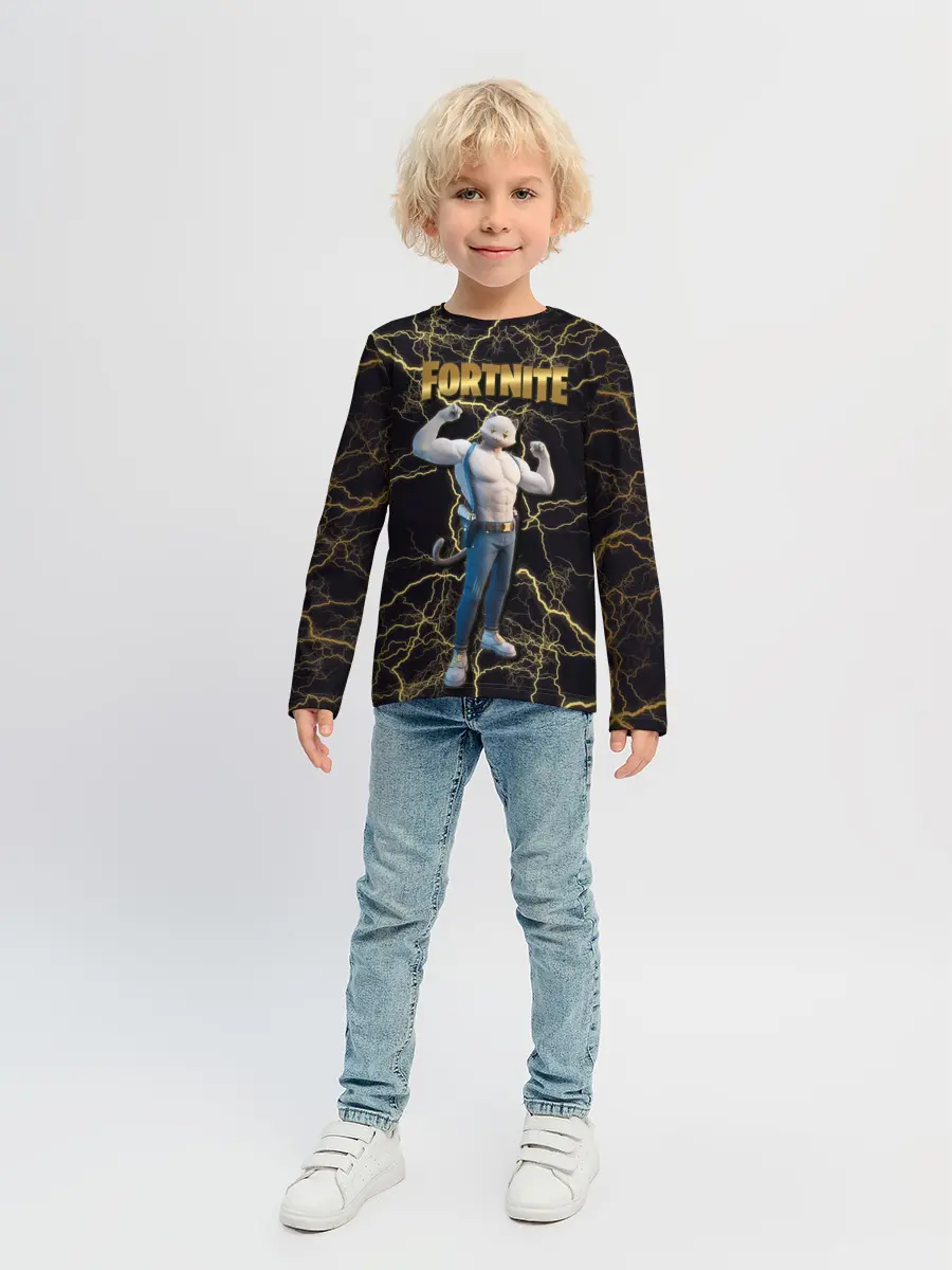 Детский лонгслив / Meowcles Fortnite 2