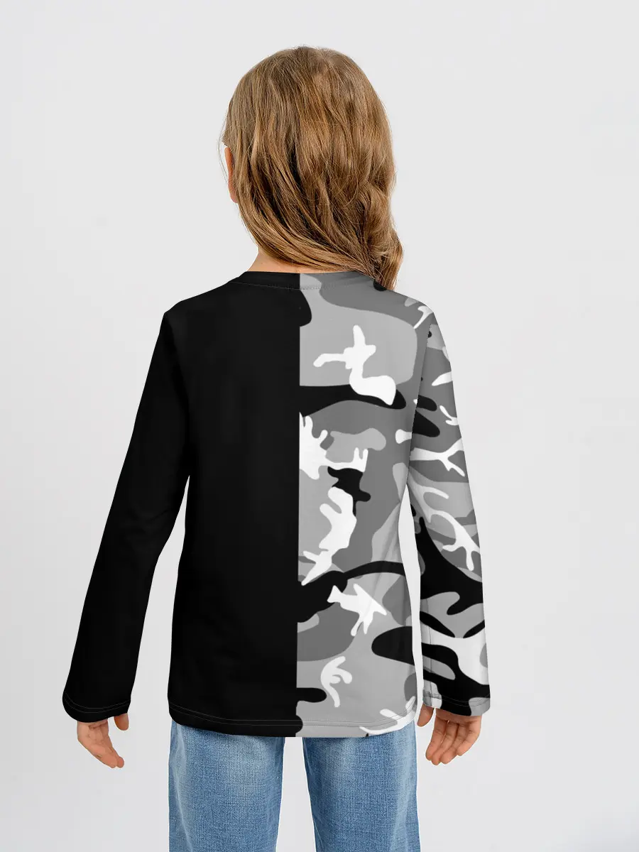 Детский лонгслив / Россия камуфляж