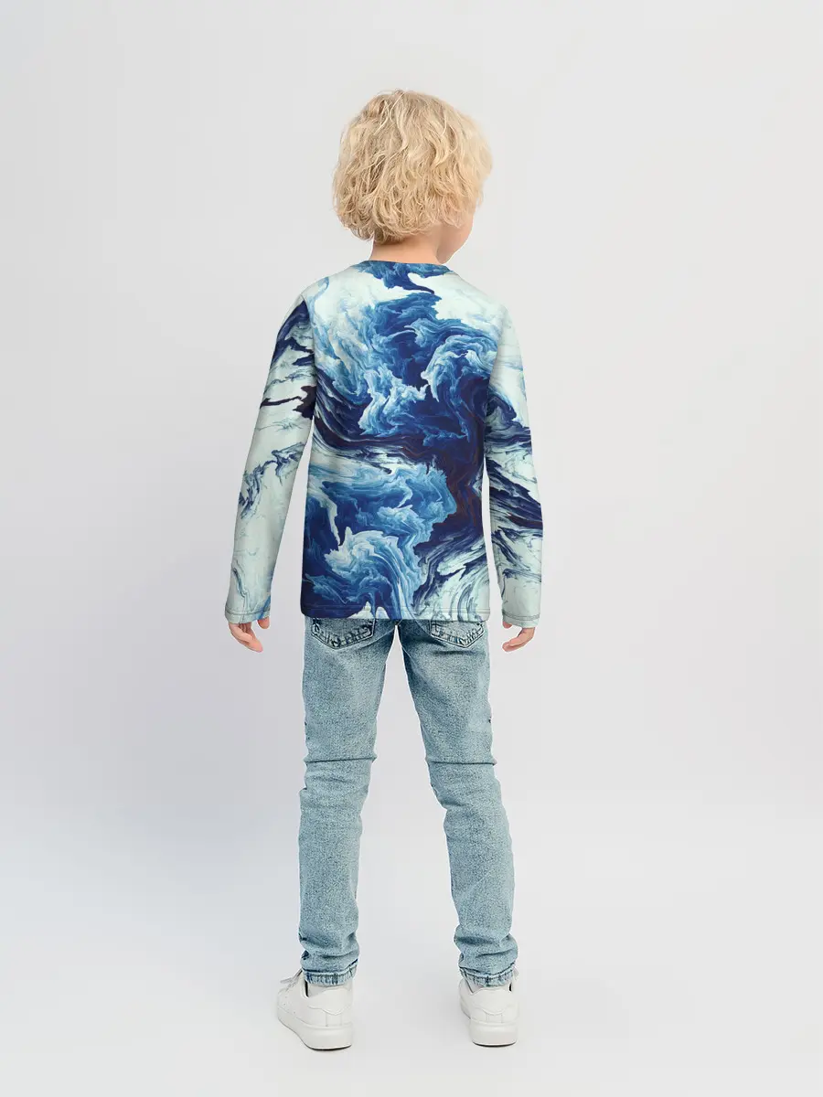 Детский лонгслив / Абстракция смешивание разводы