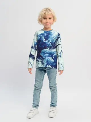 Детский лонгслив / Абстракция смешивание разводы