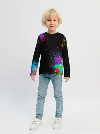 Детский лонгслив / Брызги красок