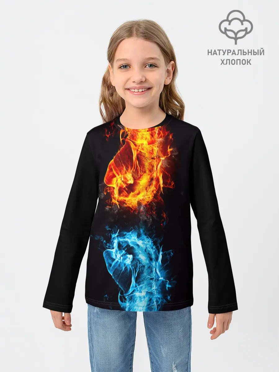 Детский лонгслив / Огонь и Вода