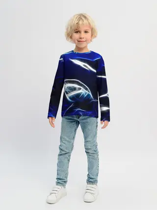 Детский лонгслив / ДЕЛЬФИН В МОРЕ.