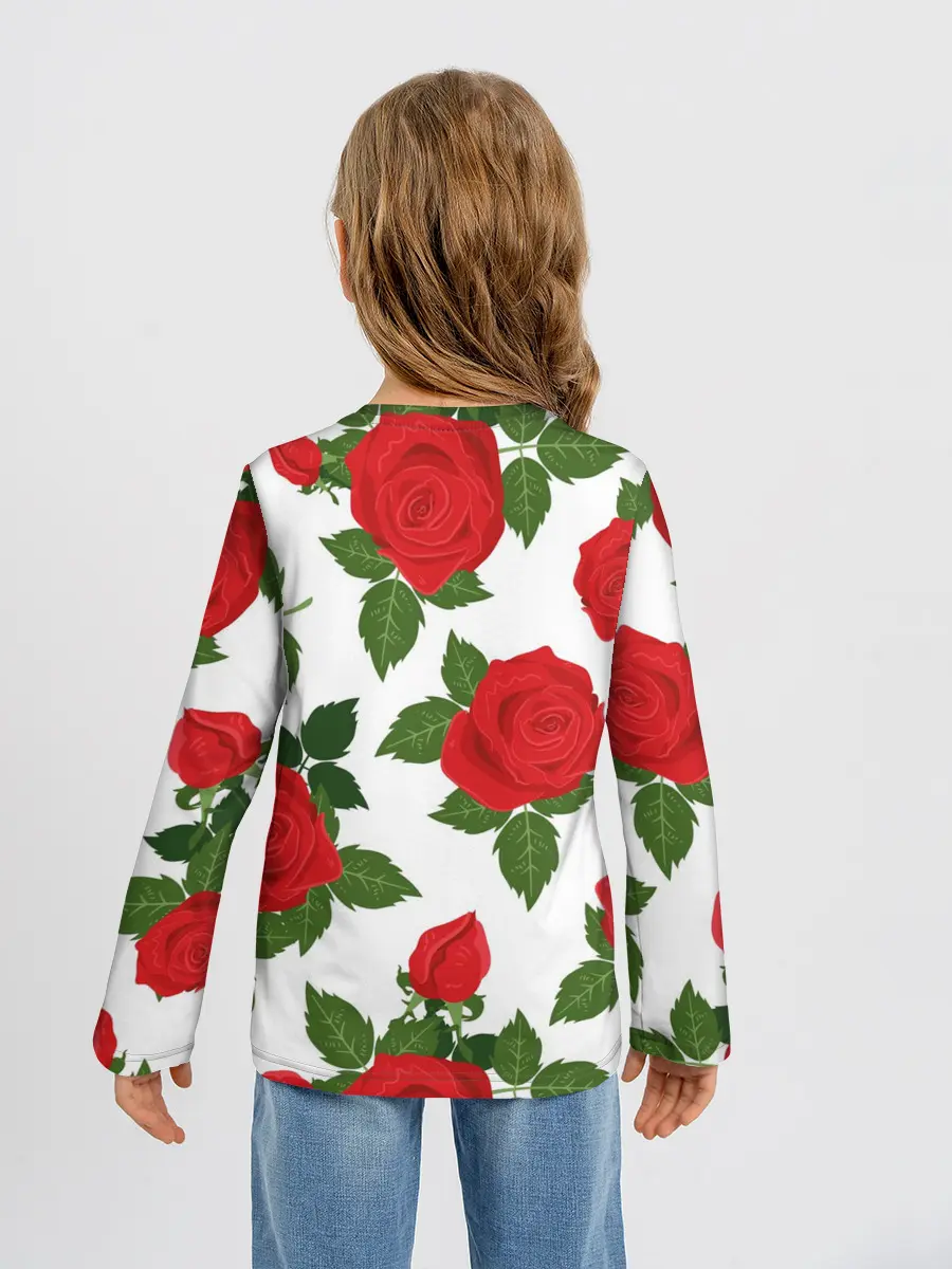 Детский лонгслив / BTS Roses | White
