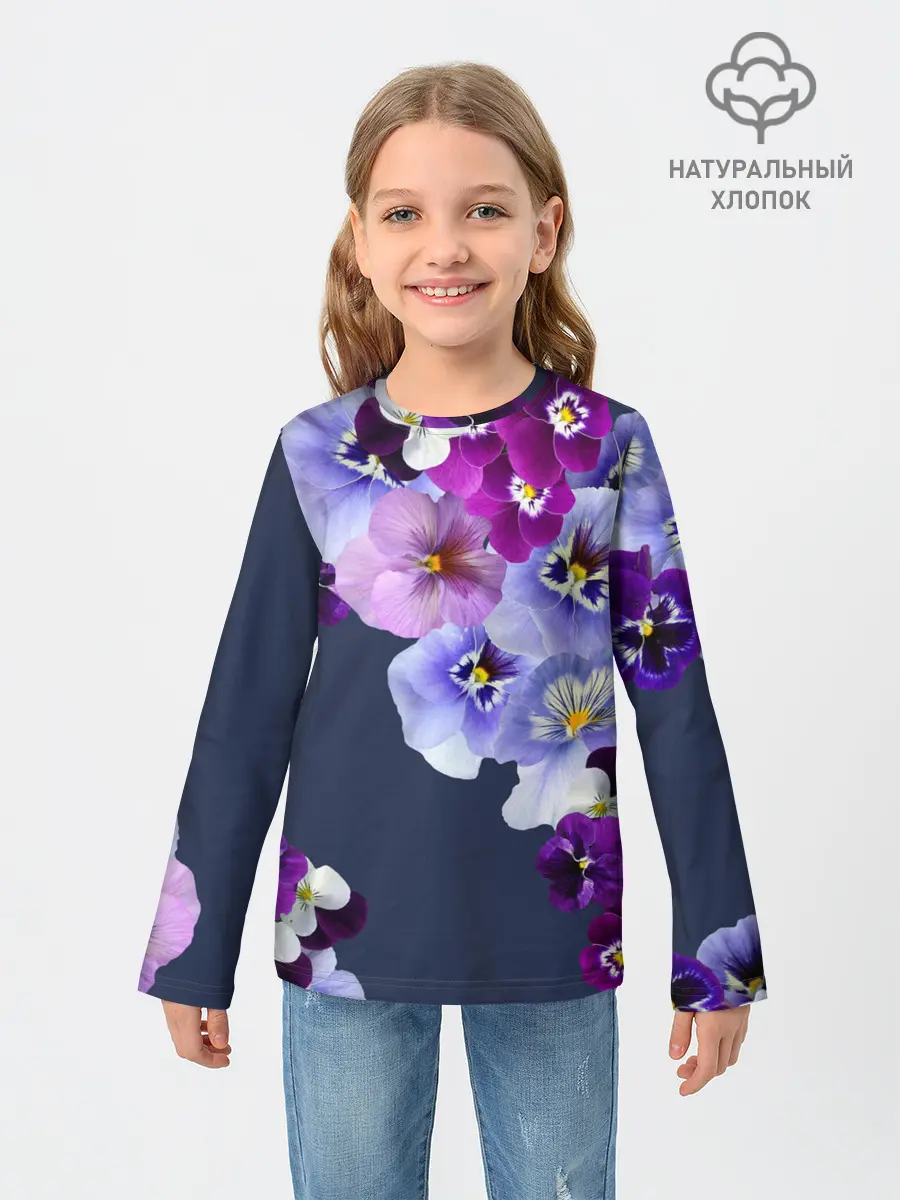 Детский лонгслив / Анютки