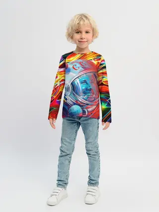 Детский лонгслив / Юрий Гагарин | Всплеск Цветов