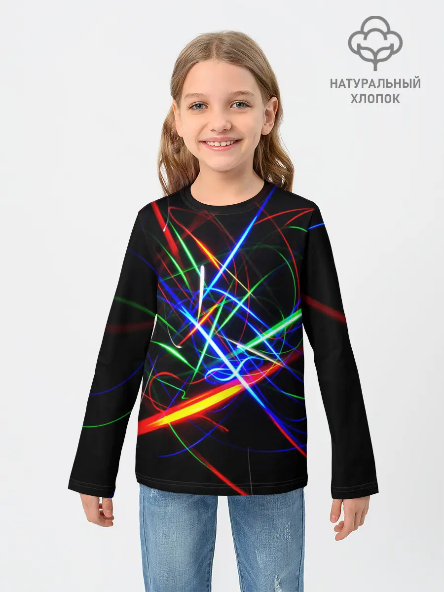Детский лонгслив / ФРАКТАЛЬНЫЕ ИСКРЫ